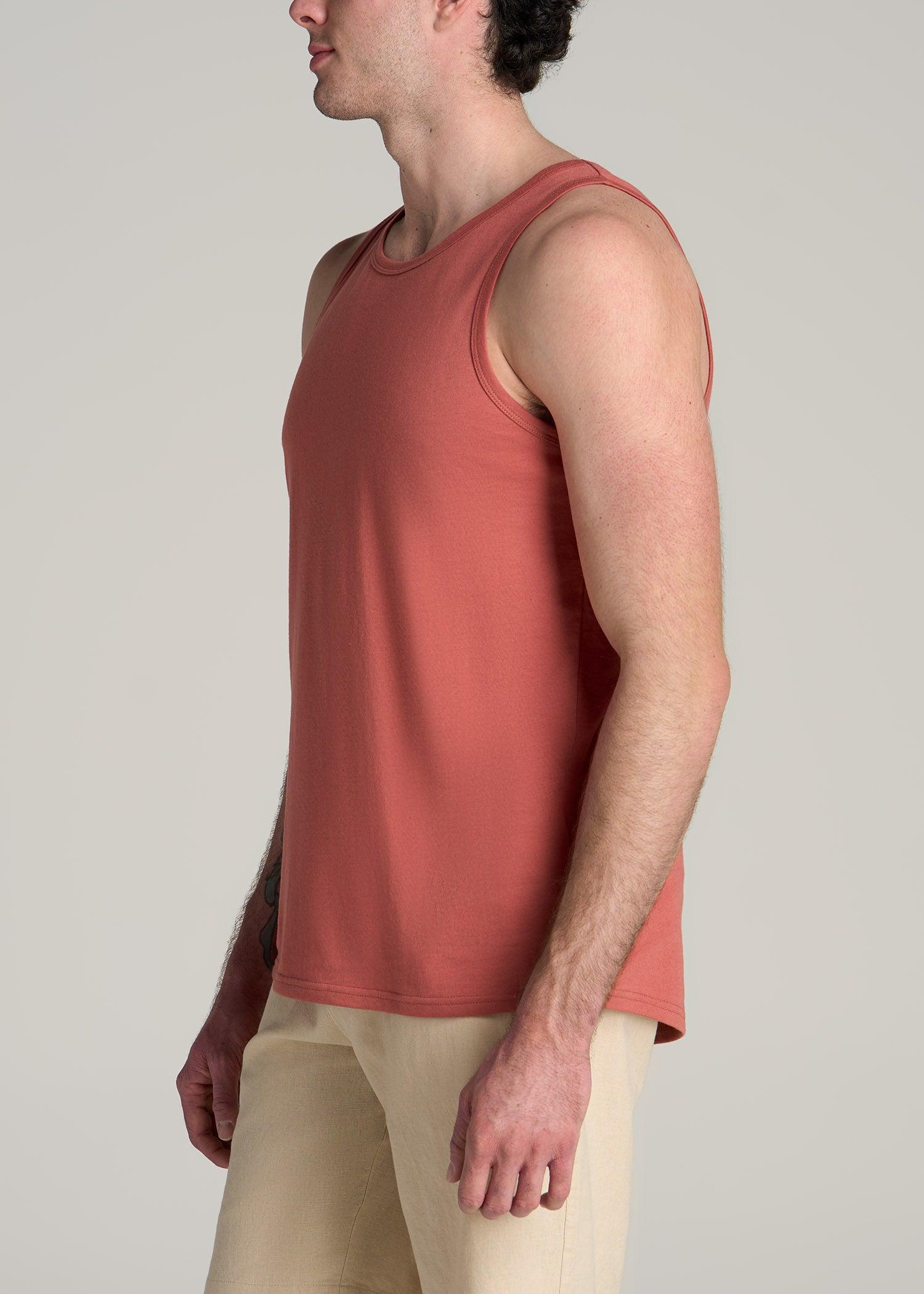 The Essentials: Men's Tall SLIM-FIT Beach Tank Top in Grey Blue Product Image