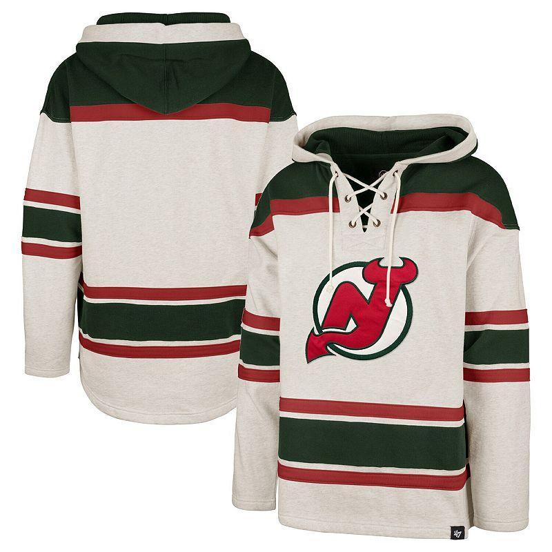 Men's '47 Oatmeal Vegas Golden Knights Rockaway Lace-Up Pullover Hoodie, Size: 3XL, Lvk Team Product Image