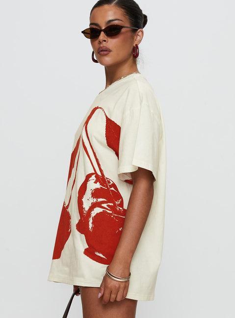 Cherrie Amore Oversized Tee White Product Image