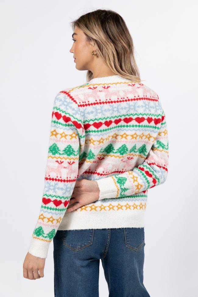 Final Sleigh Multi Color Christmas Fair Isle Sweater  FINAL SALE Product Image