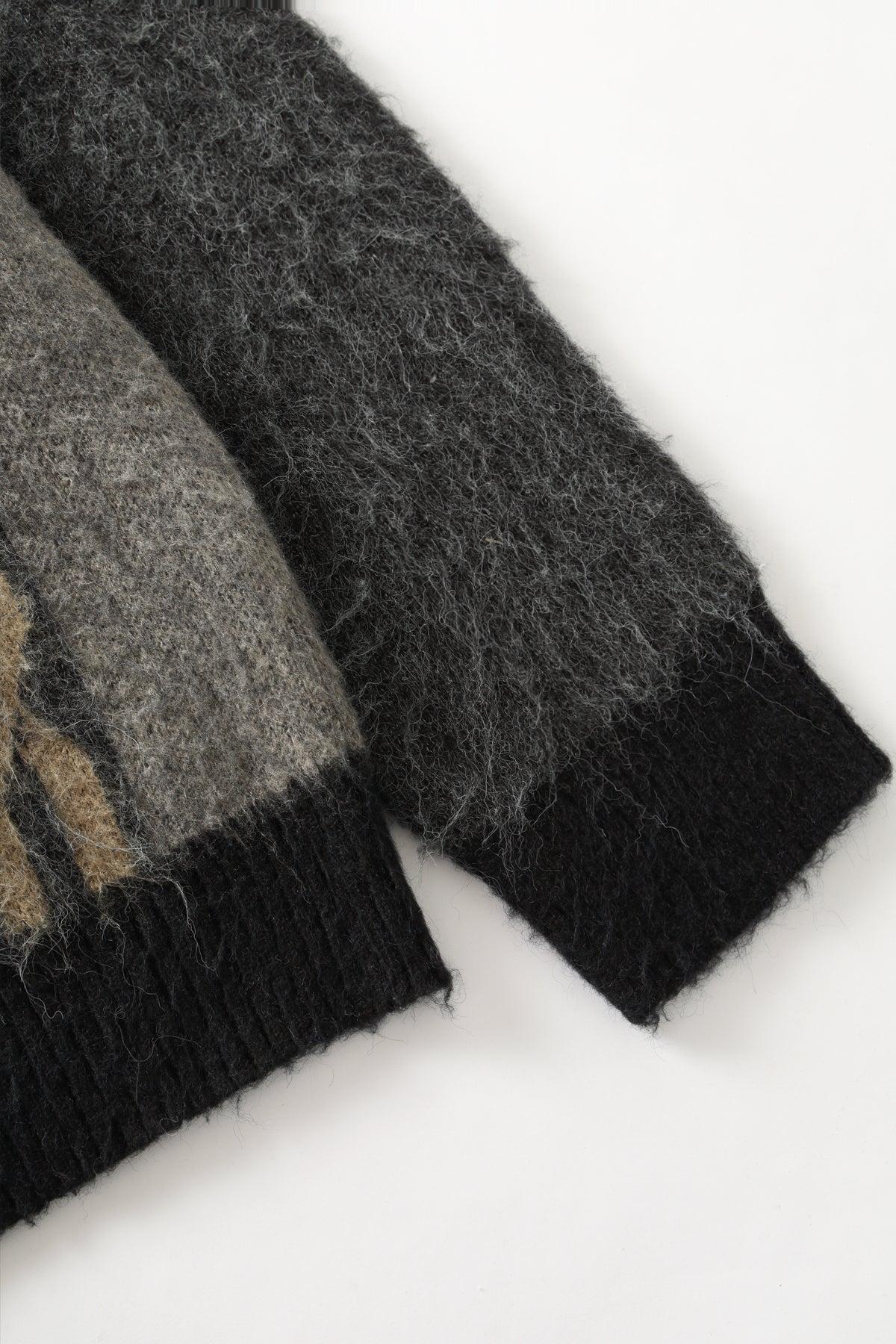 Blacksmith - Chainlink Mohair Cardigan - Grey Product Image