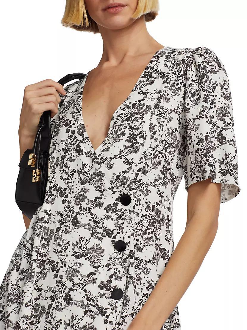 Floral Twill Wrap Minidress Product Image