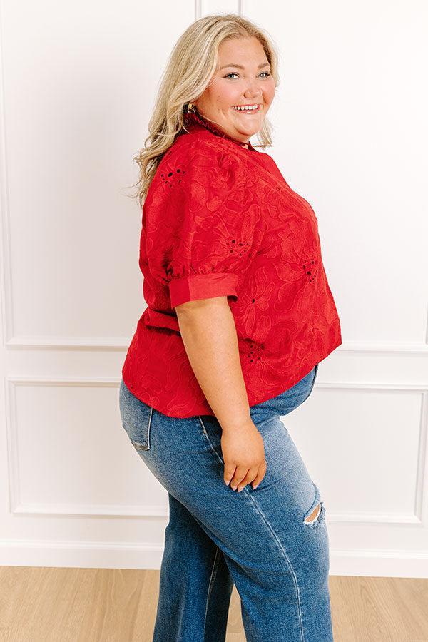 Petals And Pinot Floral Embroidered Top Curves Product Image