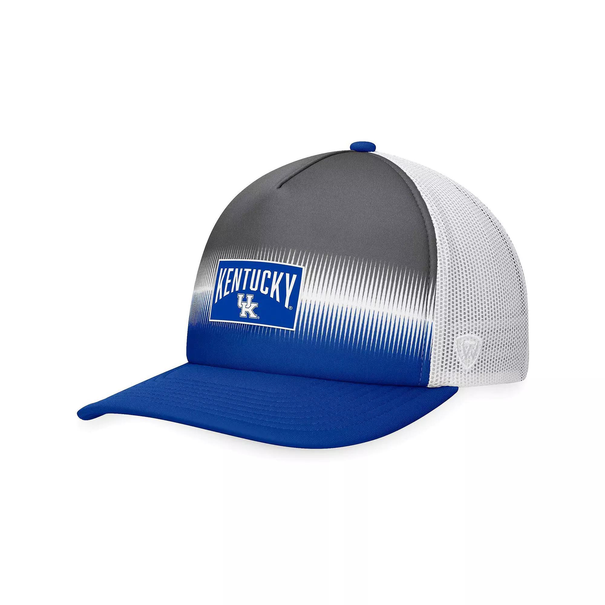 Mens Top of the World Royal/Gray Kentucky Wildcats Daybreak Foam Trucker Adjustable Hat Product Image