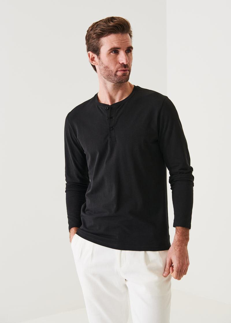 PATRICK ASSARAF PIMA COTTON STRETCH HENLEY Product Image