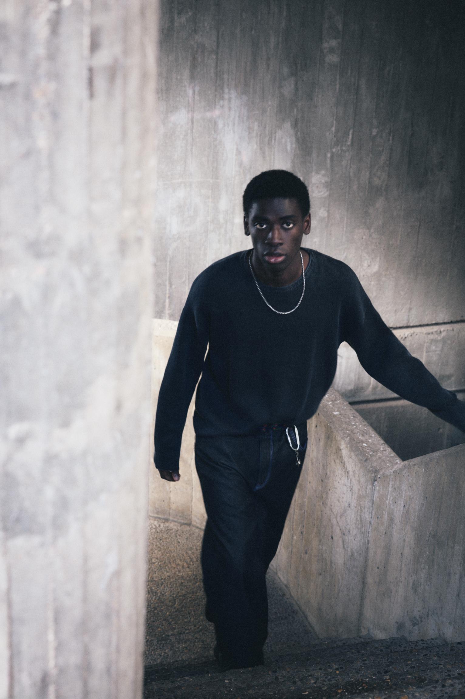 Faded raw edge sweater Product Image