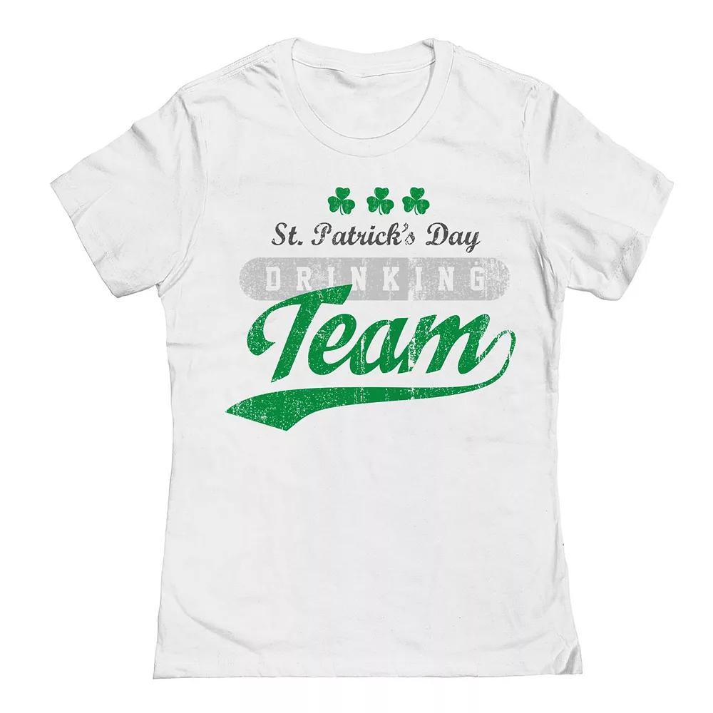 Women's Duke & Sons Drinking Team All St. Patrick's Day Graphic Tee, Girl's, Size: XXL, White Product Image