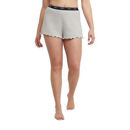 Hanes Originals Womens Rib Lounge Shorts, Lettuce Edge Red River Clay XL Product Image