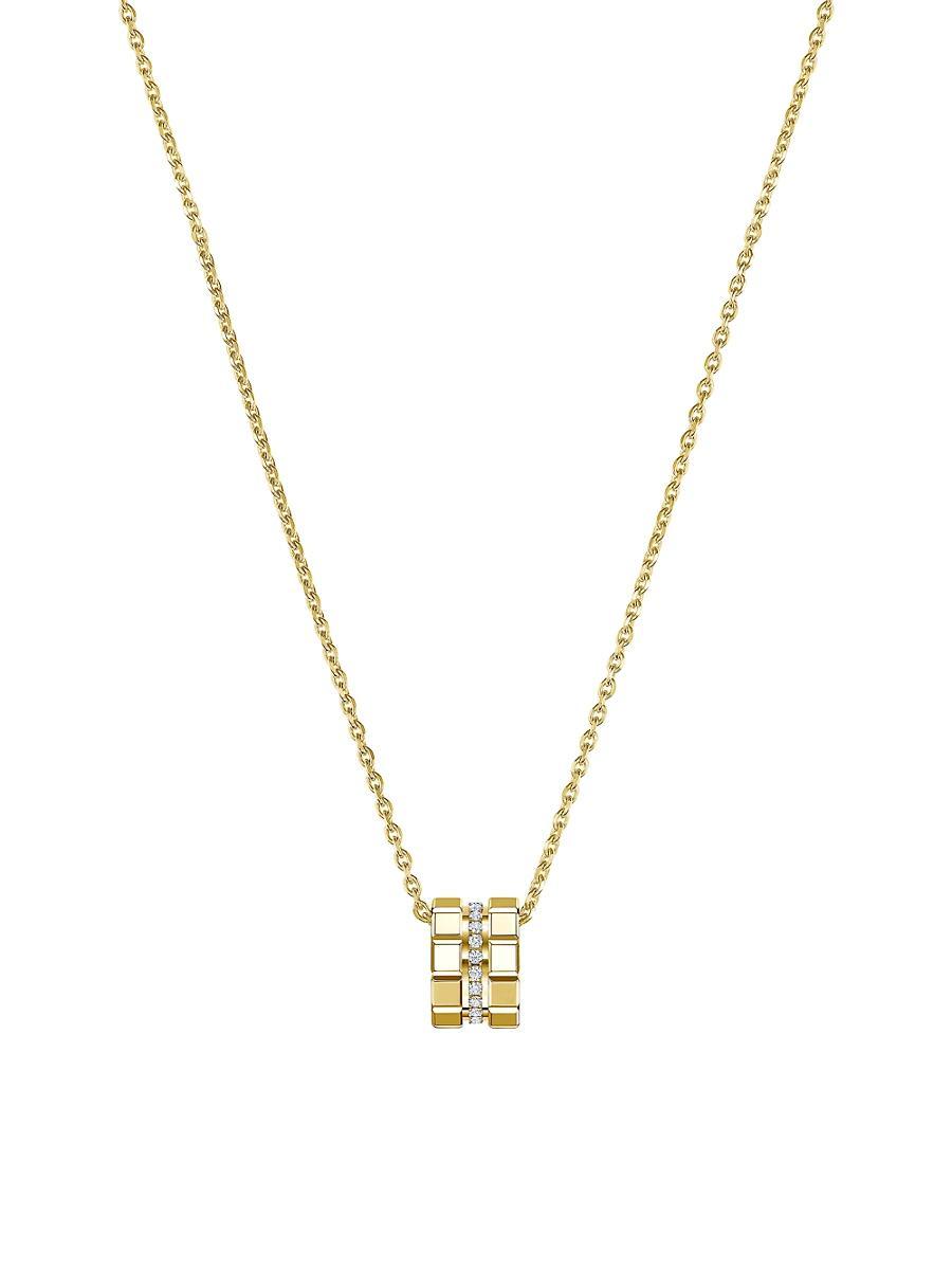 Womens Ice Cube 18K Yellow Gold & 0.14 TCW Diamond Pendant Necklace Product Image