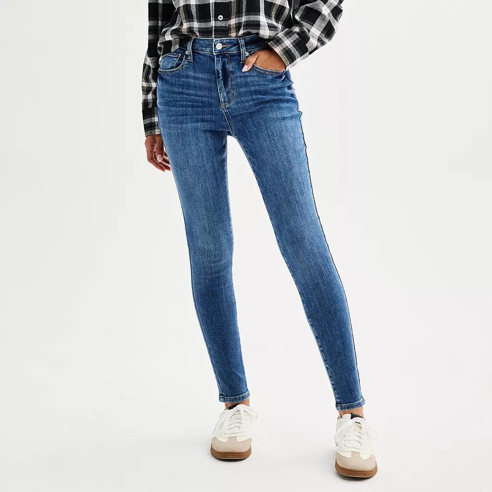 Petite Sonoma Goods For Life® Mid-Rise Skinny Jeans, Women's, Size: 0 Petite, Medium Blue Product Image
