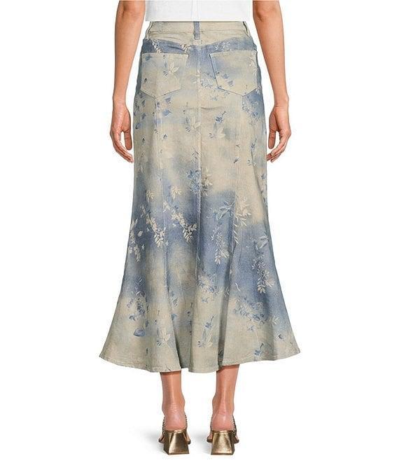 Reba Twill Antique Floral Print Skirt Product Image