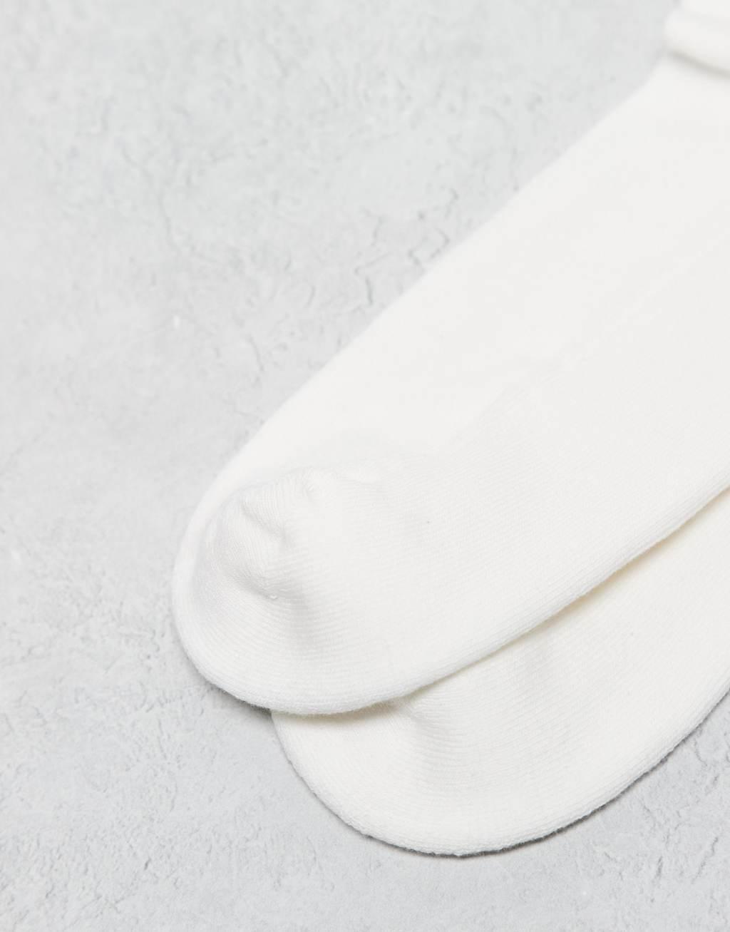 ASOS DESIGN 2 pack socks with stripes in cream Product Image