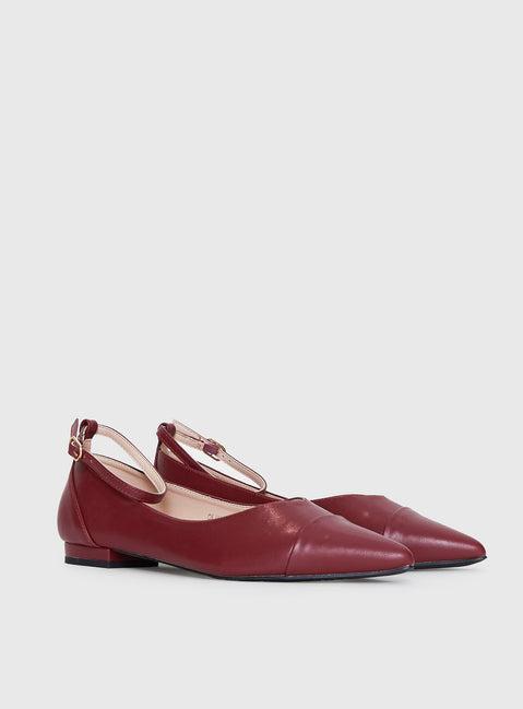 Oliny Ballet Flats Burgundy Product Image
