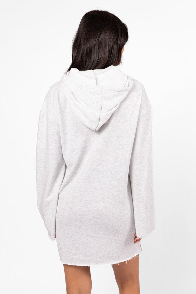 Keep On Heather Grey Hoodie Style Knit Dress Product Image