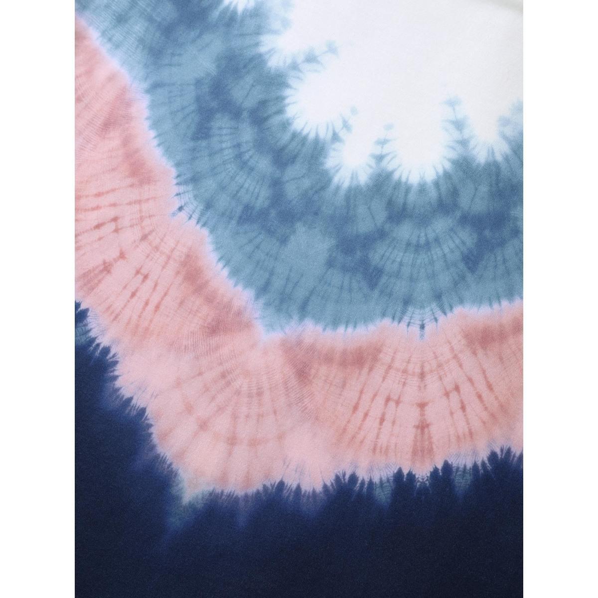 Plus Size Tie-Dye Print Round Neck T-Shirt Multicolor Women Contrast Round Neck Everyday-Casual T-shirts BloomChic 22-24/3X Product Image