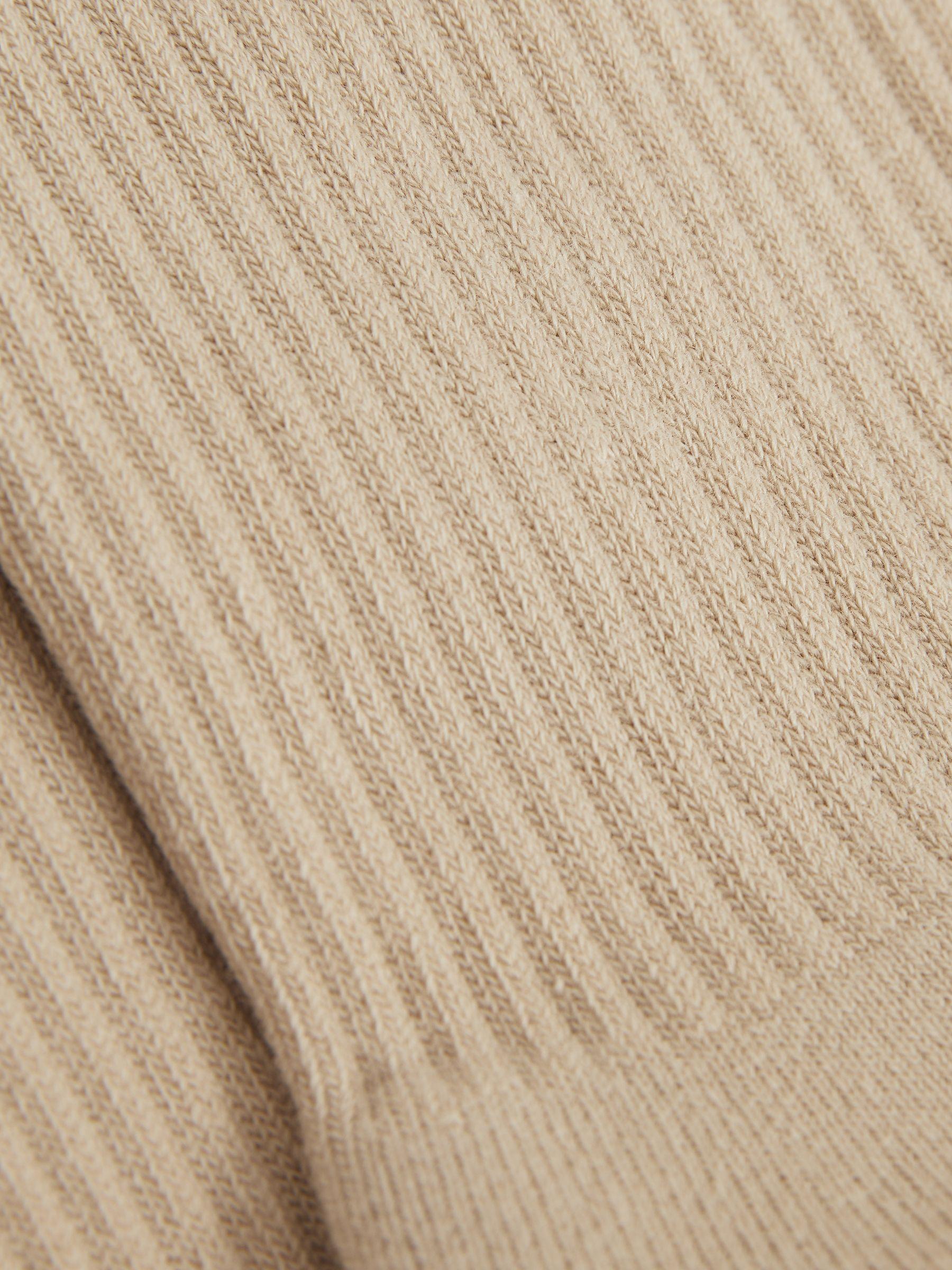 Cotton-Blend Logo-Embroidered Crew Socks in Stone Product Image