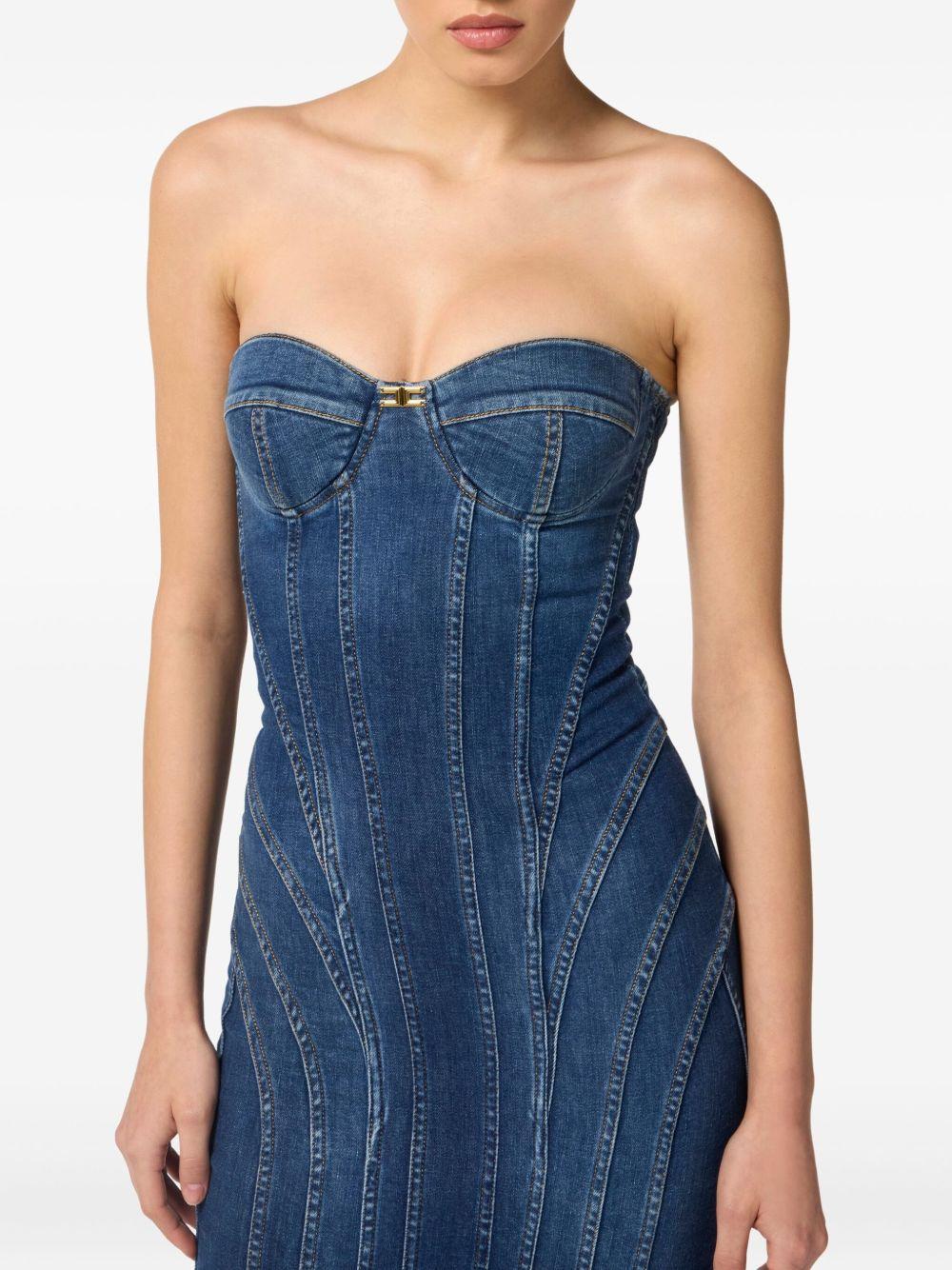 strapless denim midi dress Product Image