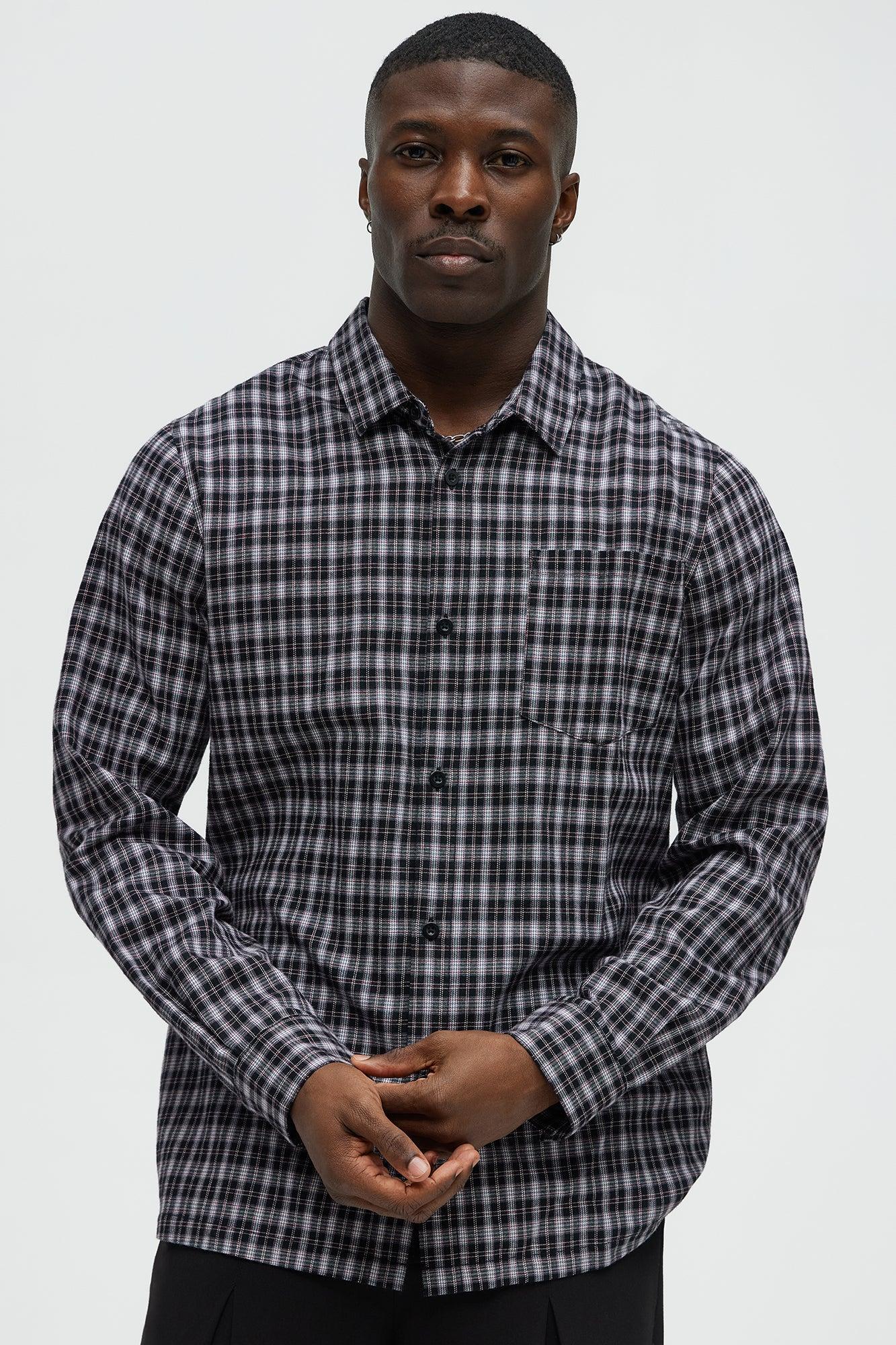 Carson Plaid Classic Long Sleeve Button Up - Black/combo Product Image