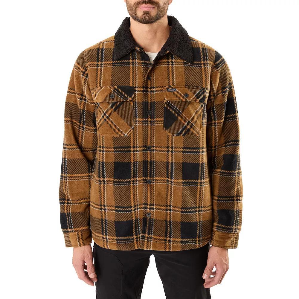 Big & Tall Smith's Workwear Sherpa-Lined Plaid Polarfleece Jacket, Men's, Size: 3XB, Camel Product Image