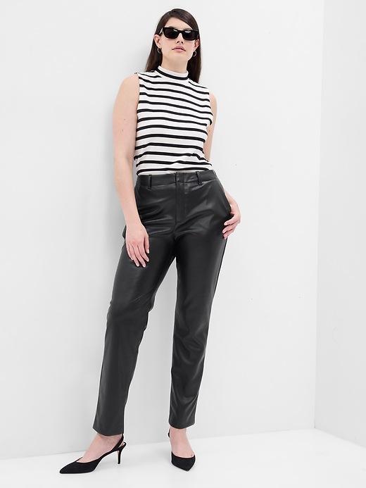 Mid Rise Vegan Leather Downtown Trousers Product Image