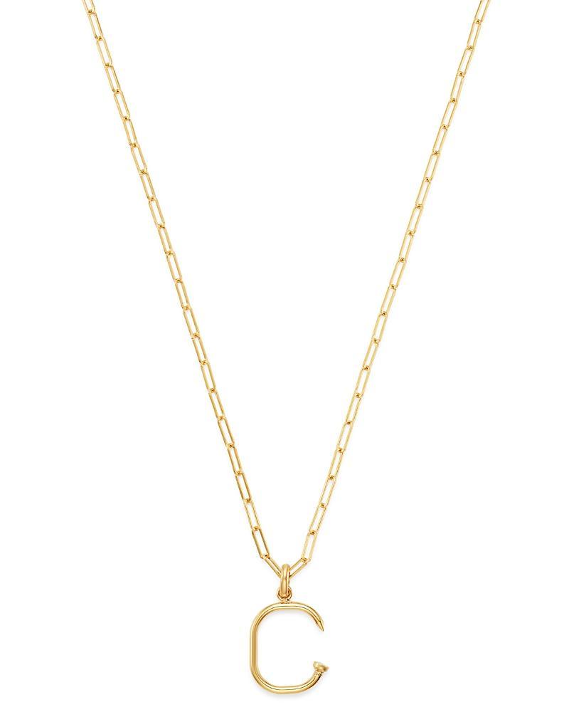 Zoe Lev 14K Yellow Gold Large Nail Initial Necklace, 18 Product Image