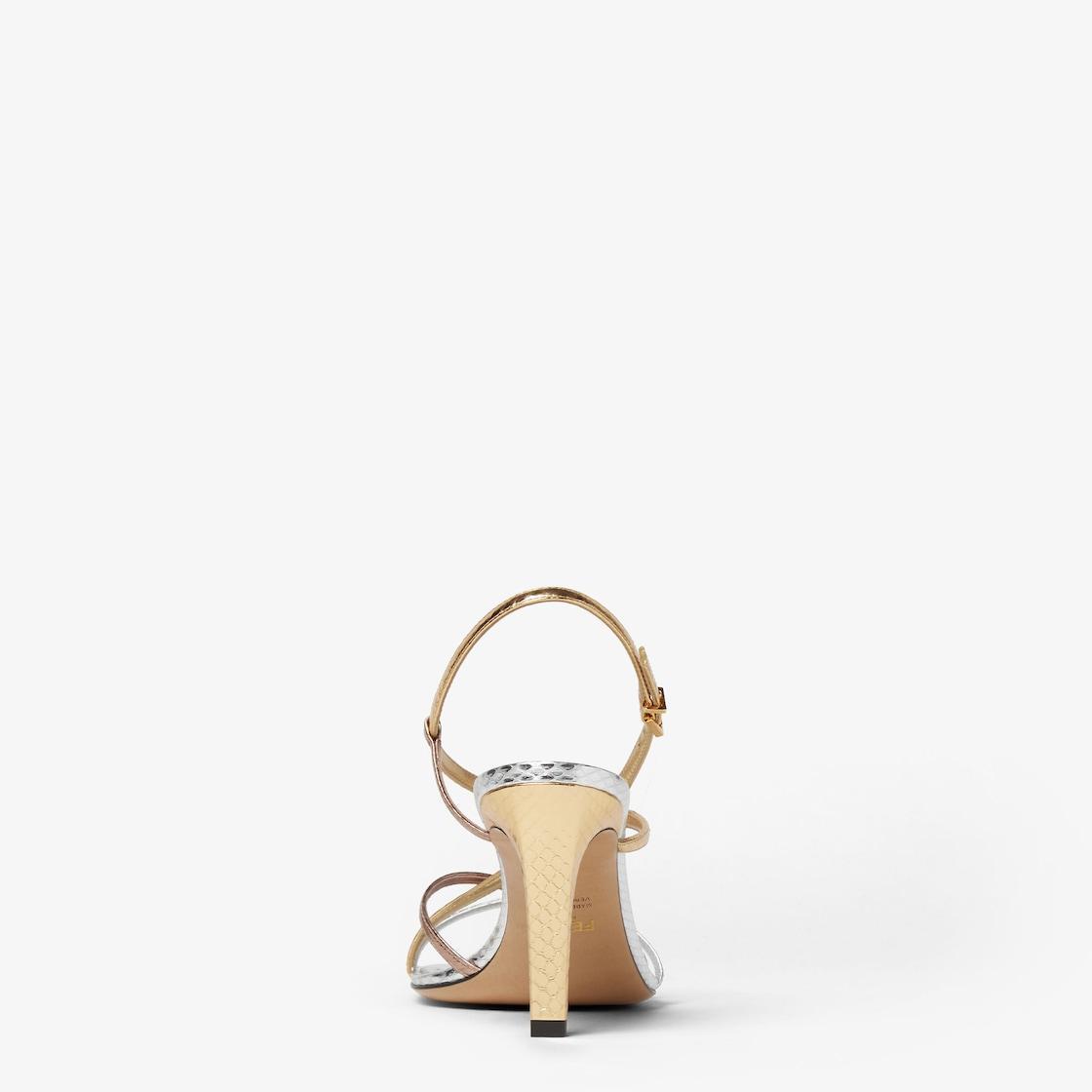 Fendi FFoldMulticolor metallic ayers high-heeled sandals Product Image