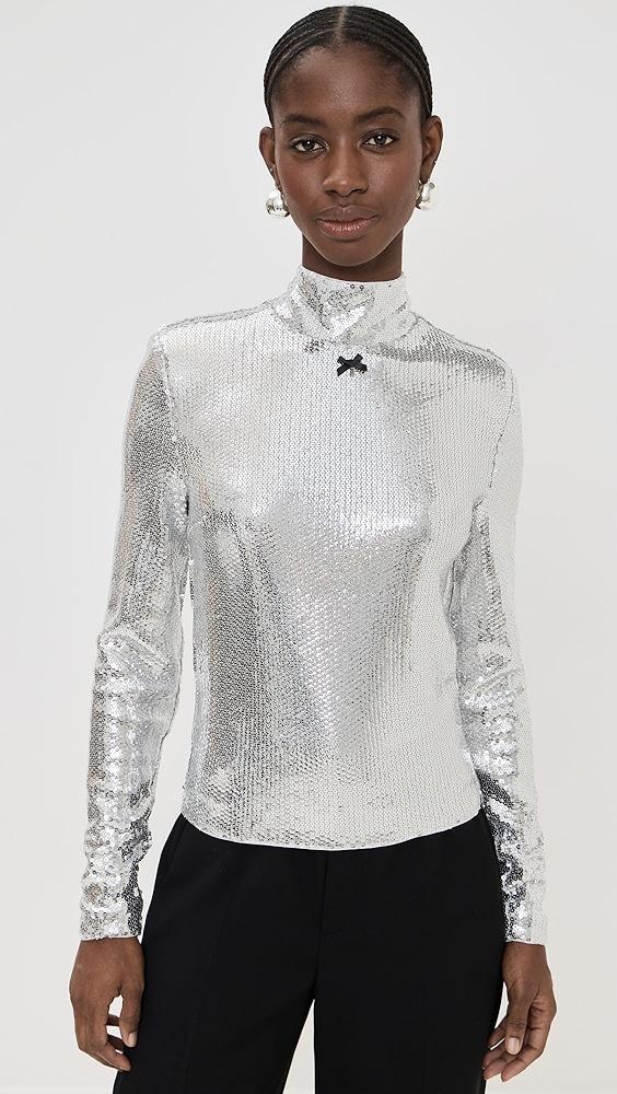 ROTATE Sequin High Collar Top | Shopbop Product Image