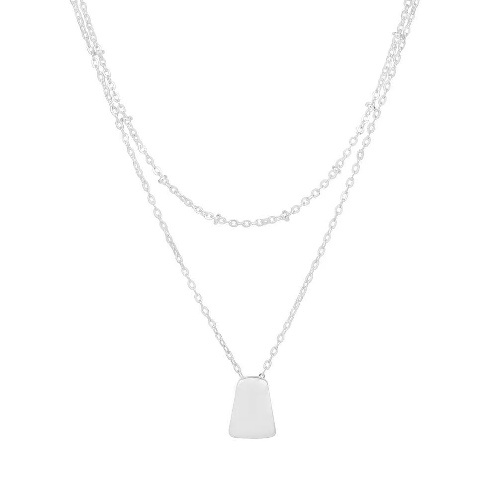 LC Lauren Conrad Silver Tone Double Strand Curved Pendant Necklace, Women's, None Product Image