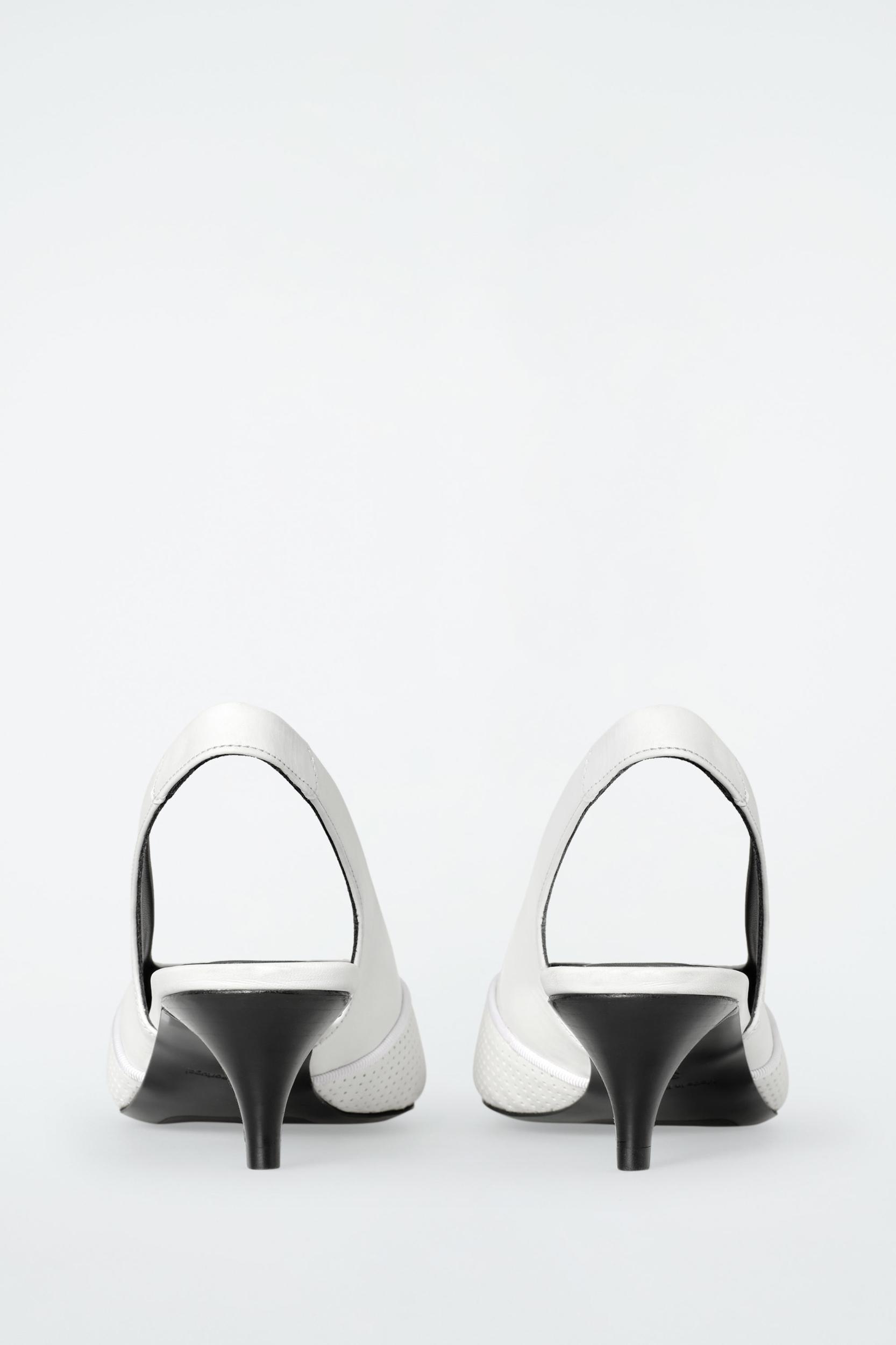 PERFORATED LEATHER SLINGBACK HEELS Product Image