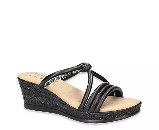 Easy Street Elvera Tuscany Women's Wedge Sandals, Size: 7.5, Silver Product Image