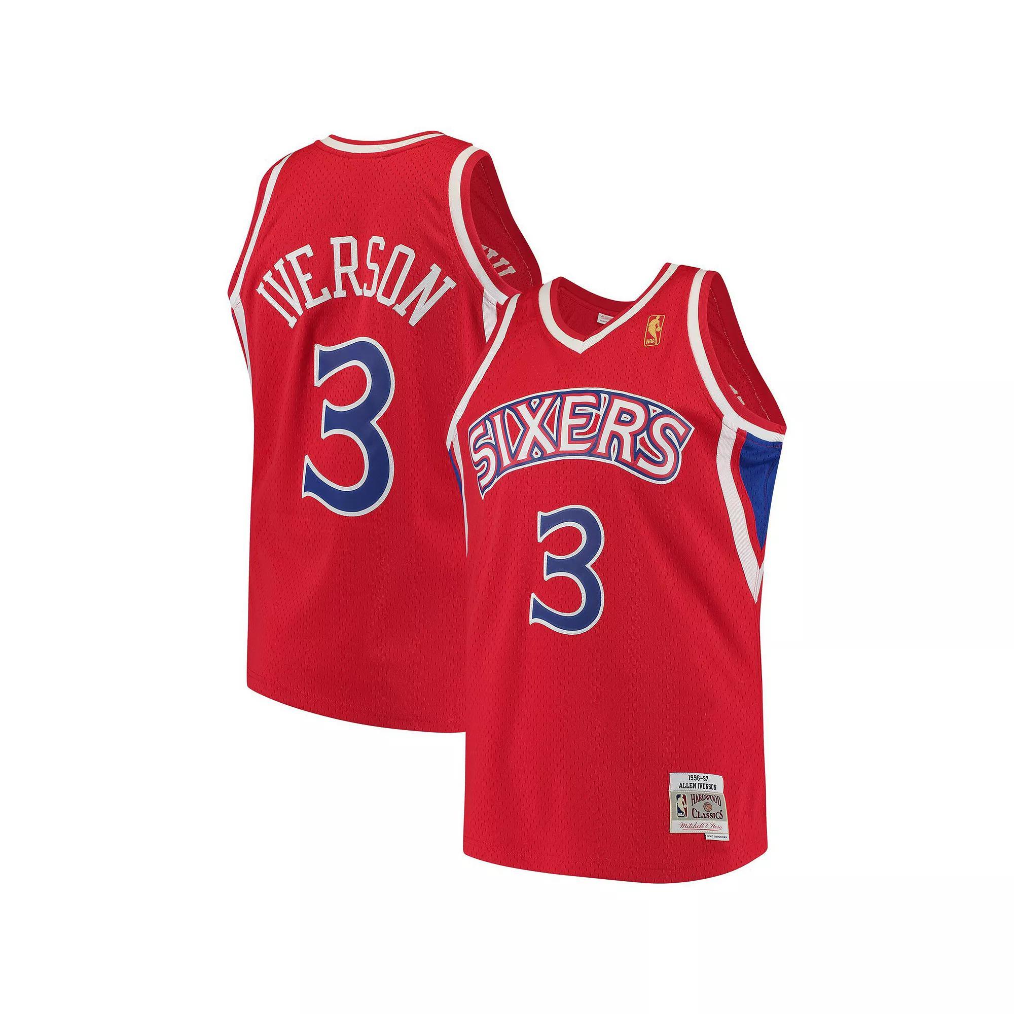 Men's Mitchell & Ness Allen Iverson Red Philadelphia 76ers Hardwood Classics Swingman Jersey, Size: 2XL, 76r Red Product Image