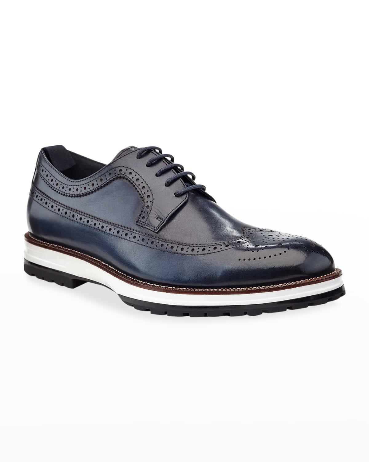 Mens Louis Hybrid Wing-Tip Leather Derby Shoes Product Image