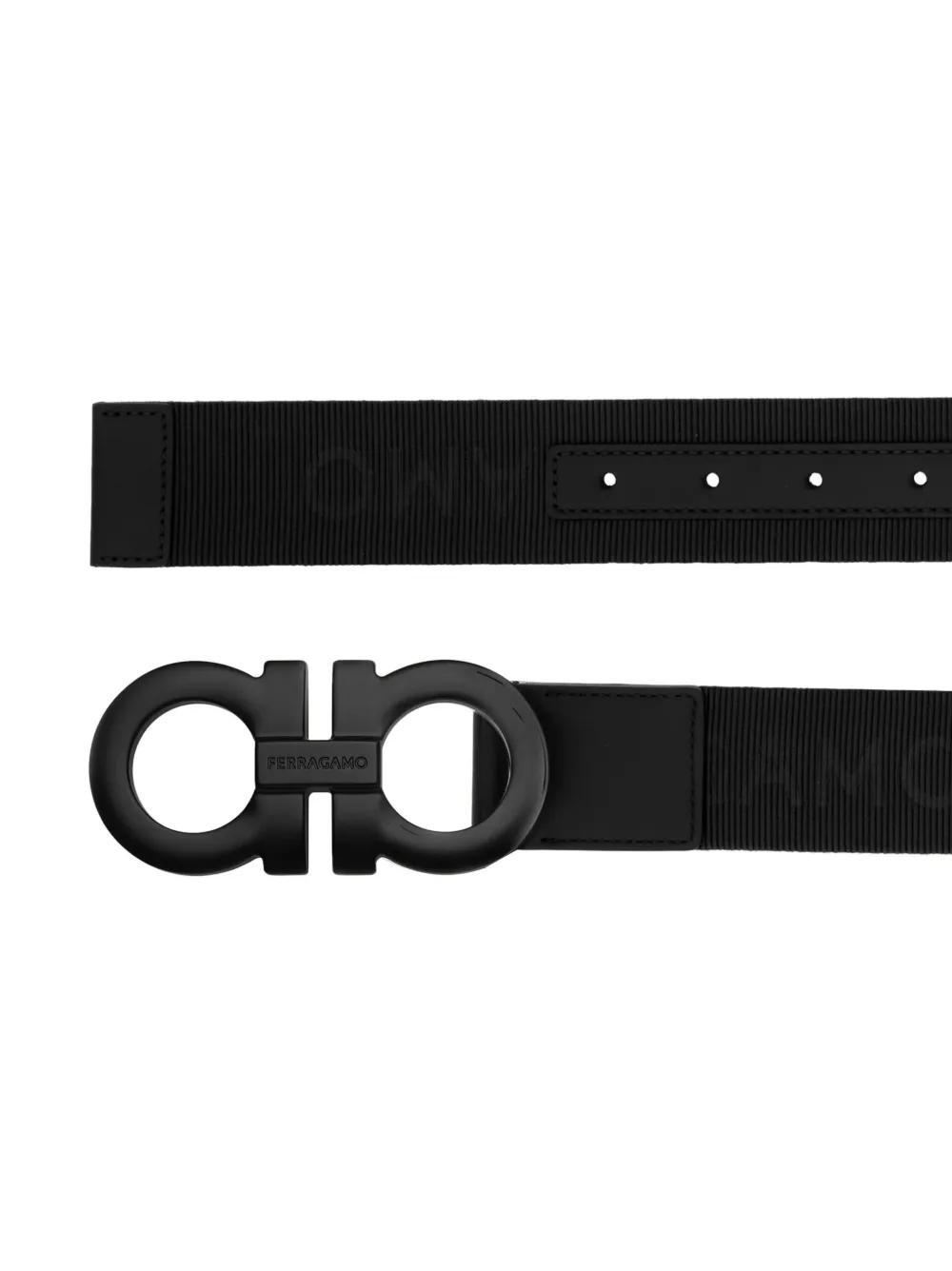 Gancini-buckle logo-strap belt Product Image