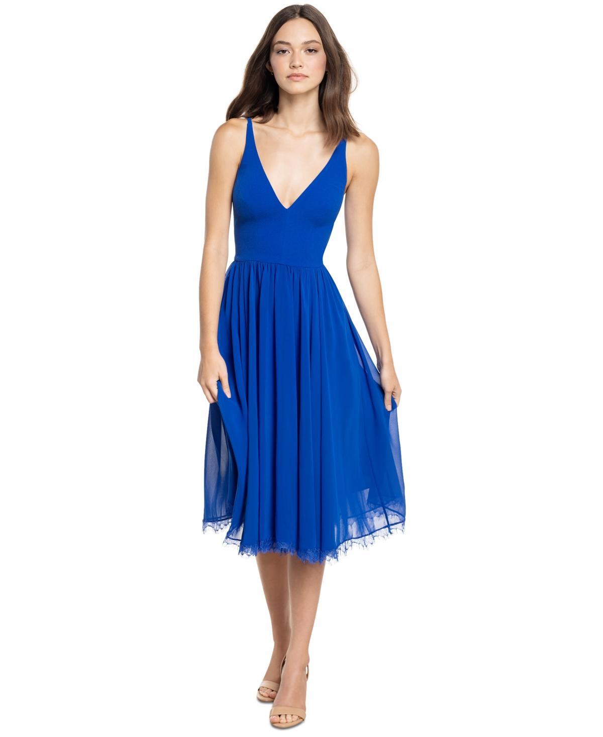 Womens Alicia Chiffon Fit & Flare Dress Product Image