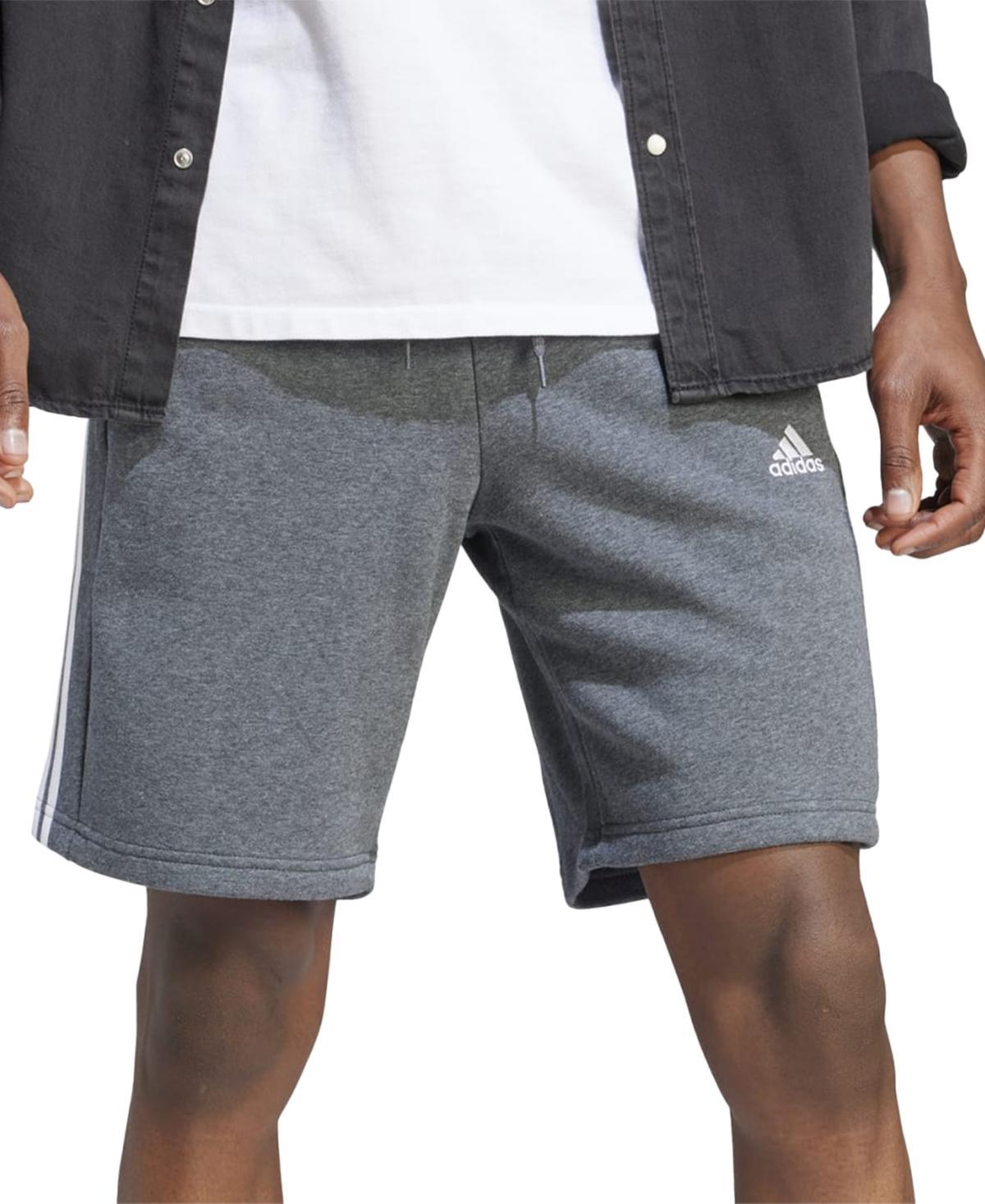adidas Mens adidas Essentials 3-Stripes Fleece Shorts - Mens Medium Grey Heather Product Image