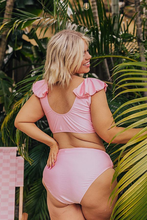 Coastal Chic Ruffle Bikini Top Curves Product Image