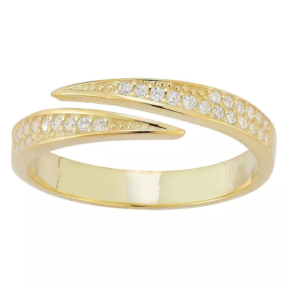 Sunkissed Sterling Sterling Silver Cubic Zirconia Bypass Ring, Women's, Size: 7, Gold Tone Product Image
