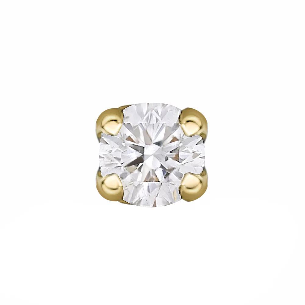 Lila Moon 14k Gold 1.3 mm Diamond Accent Nose Stud, Women's Product Image