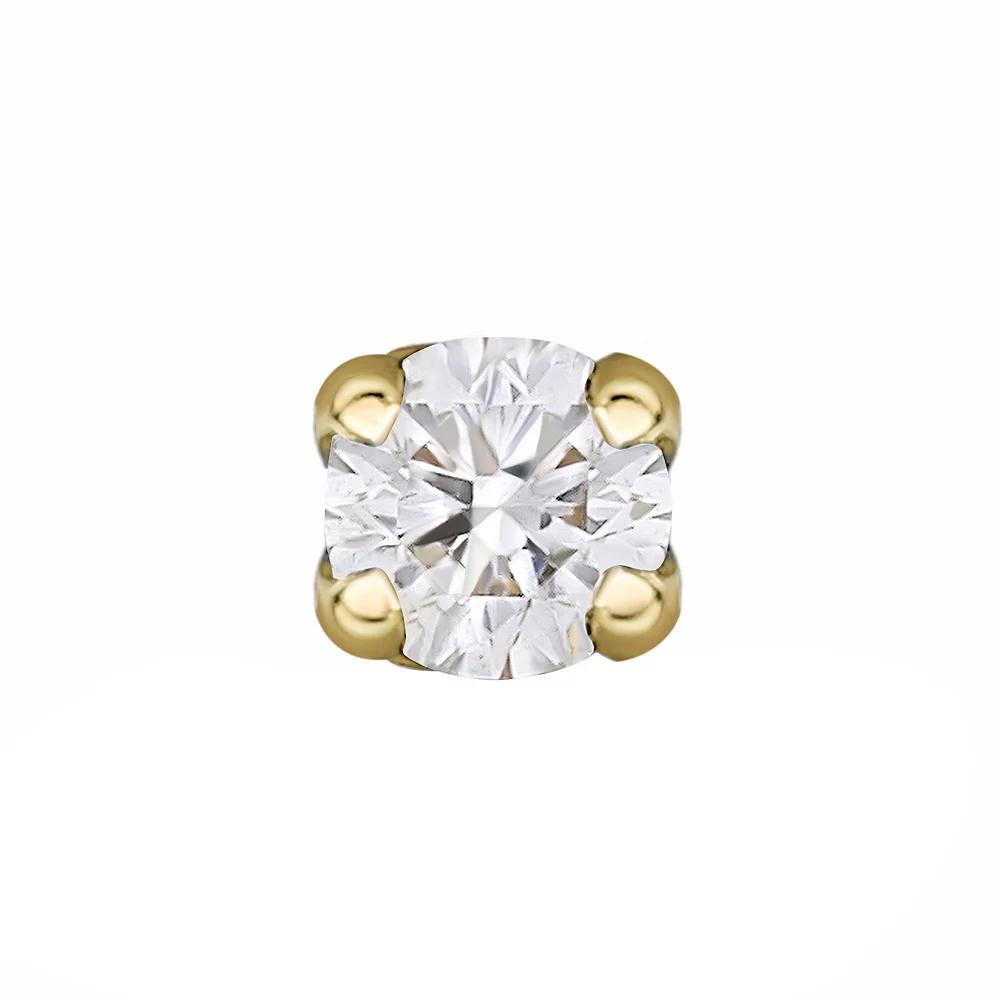 Lila Moon 14k Gold 1.3 mm Diamond Accent Nose Stud, Women's Product Image