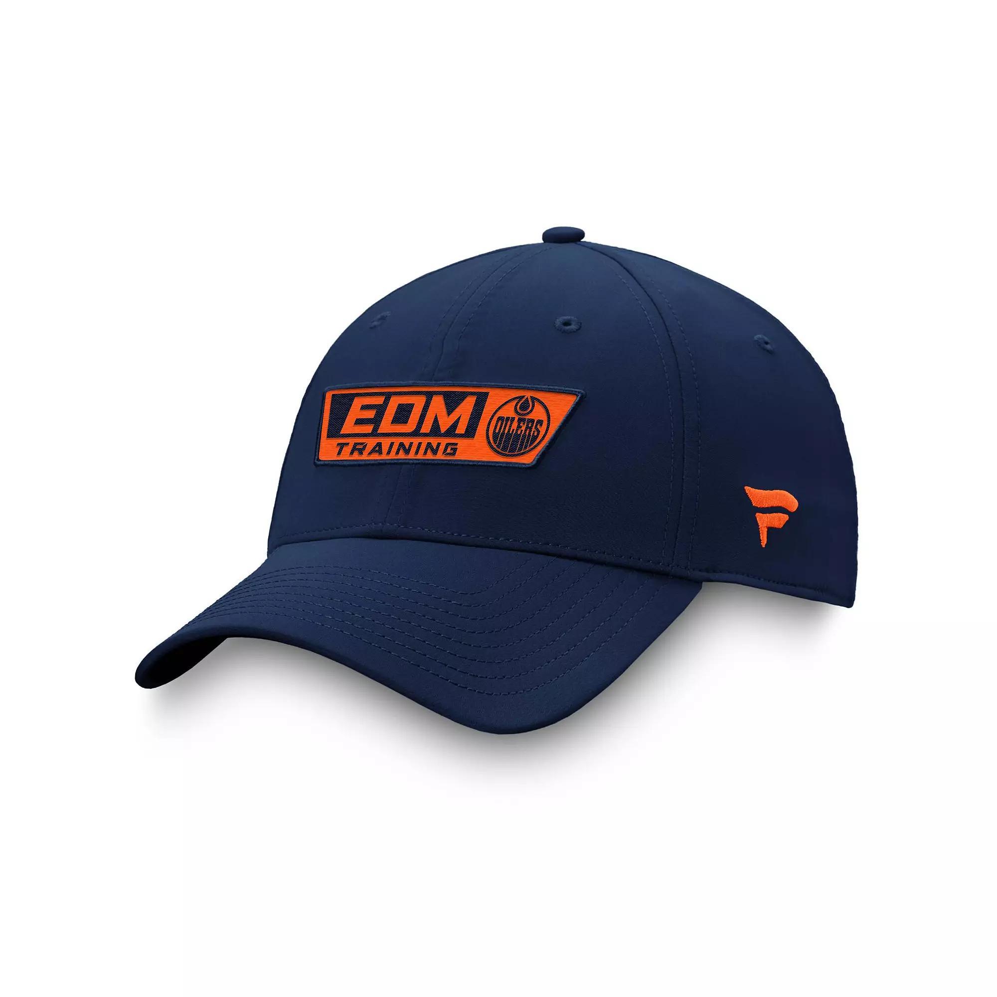Men's Fanatics Navy Edmonton Oilers Authentic Pro Training Camp Practice Flex Hat, Size: Medium/Large, Oil Blue Product Image