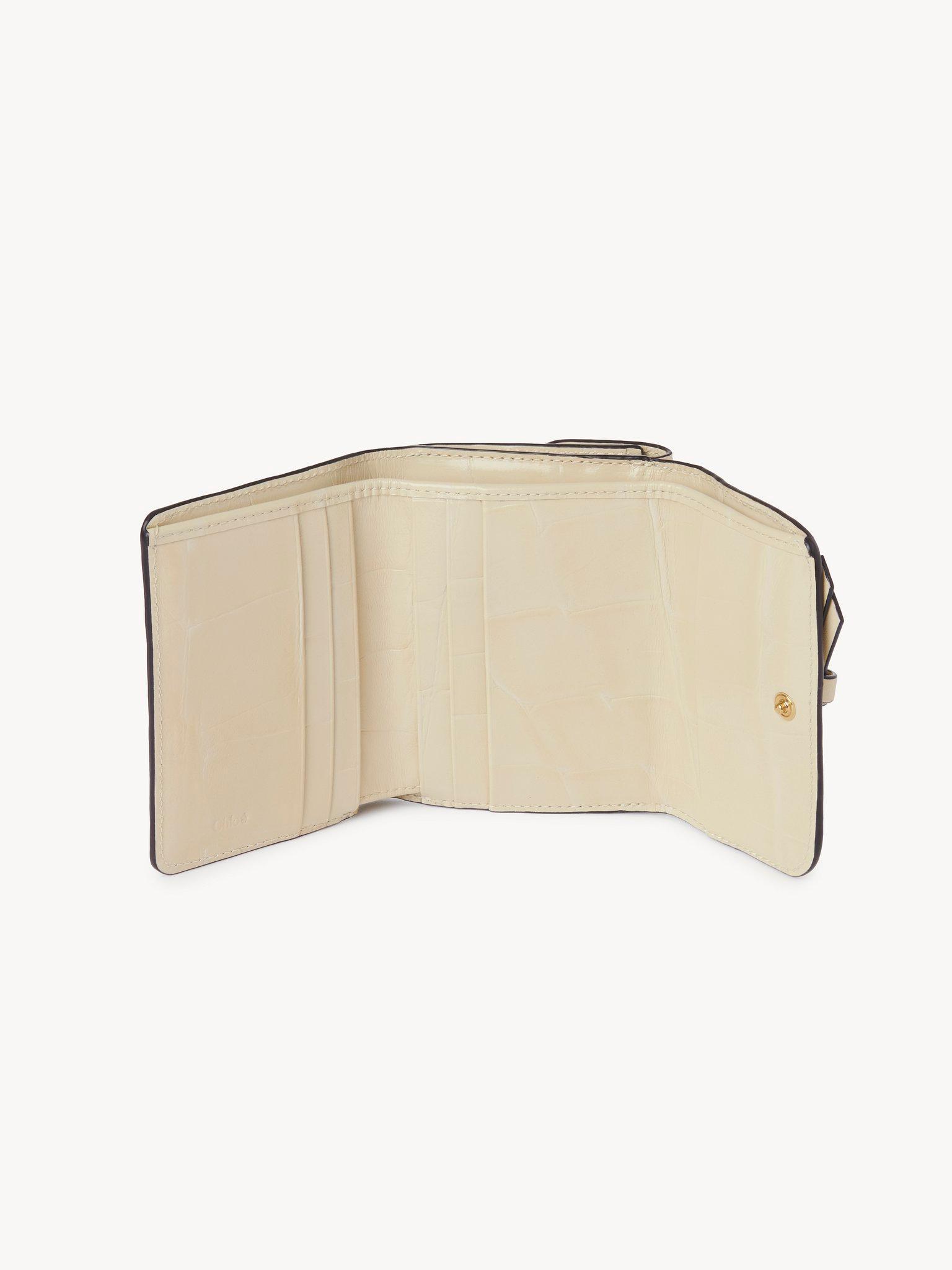Small Alphabet tri-fold in croco-effect leather Product Image