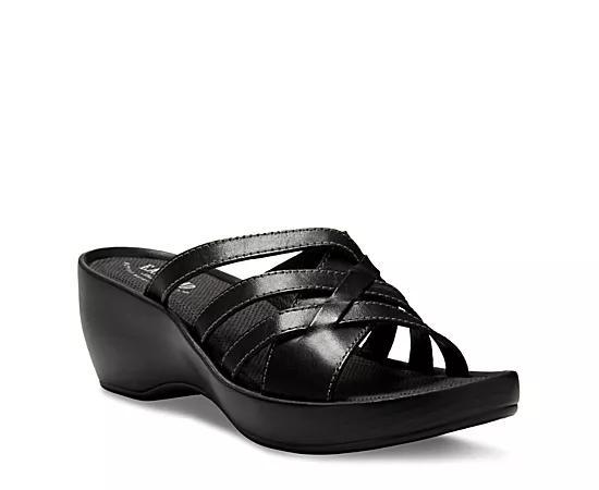 Eastland Poppy Womens Leather Slide Wedge Sandals Product Image