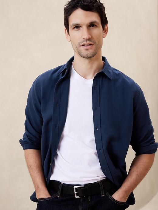Slim Linen-Blend Shirt Product Image