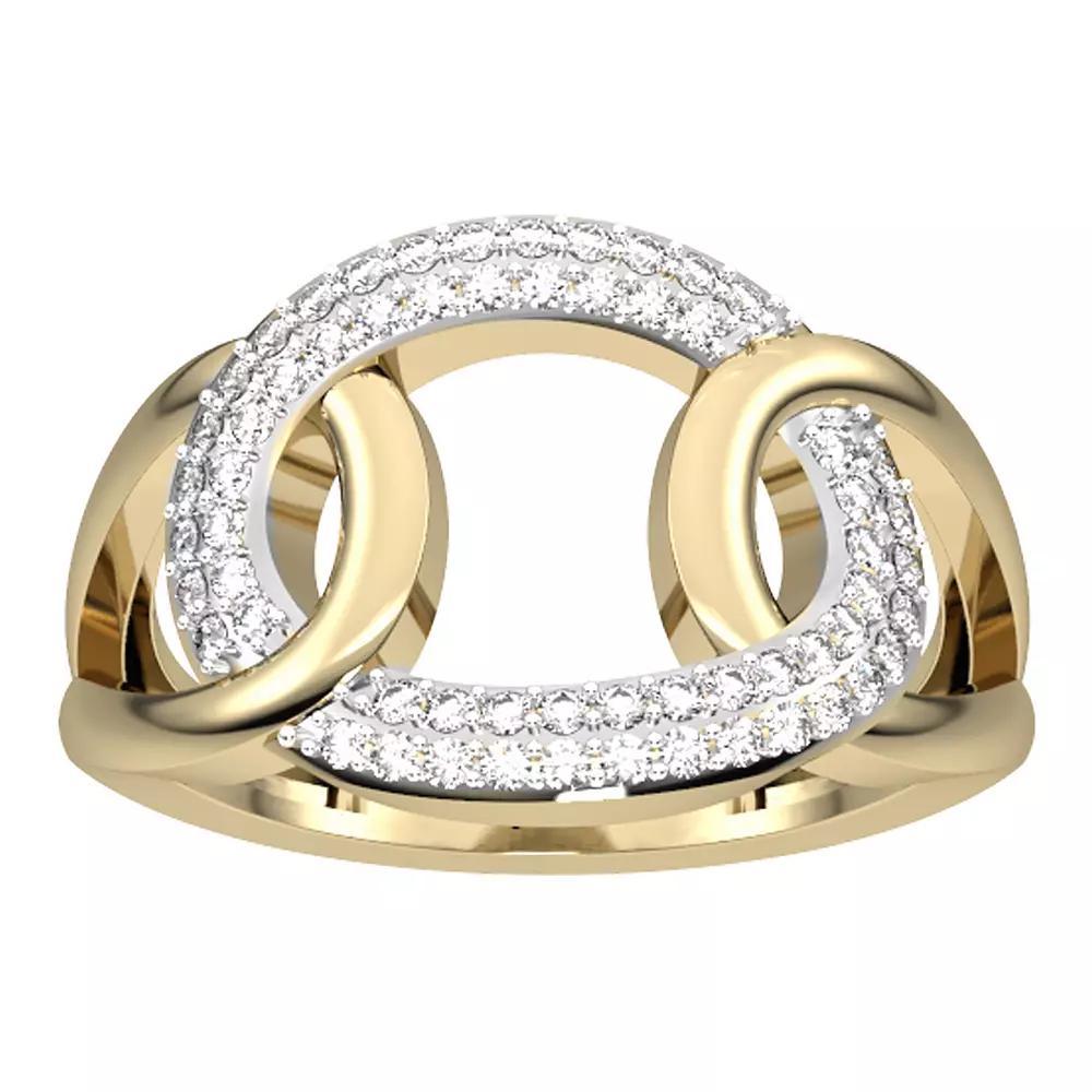 10k Gold Diamond Circle Link Ring, Women's, Size: 7 Product Image