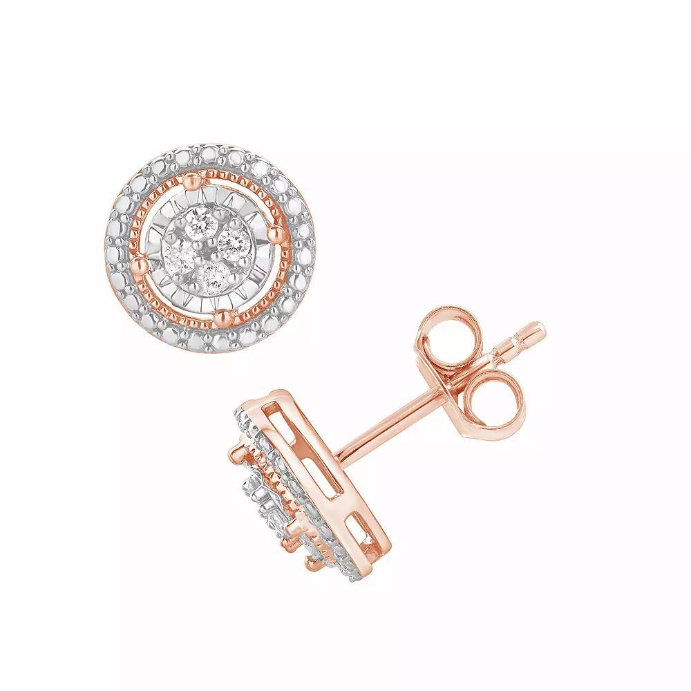 Diamond Brilliance 1/10 Carat T.W. Lab-Grown Diamond Stud Earrings, Women's, Pink Tone Product Image