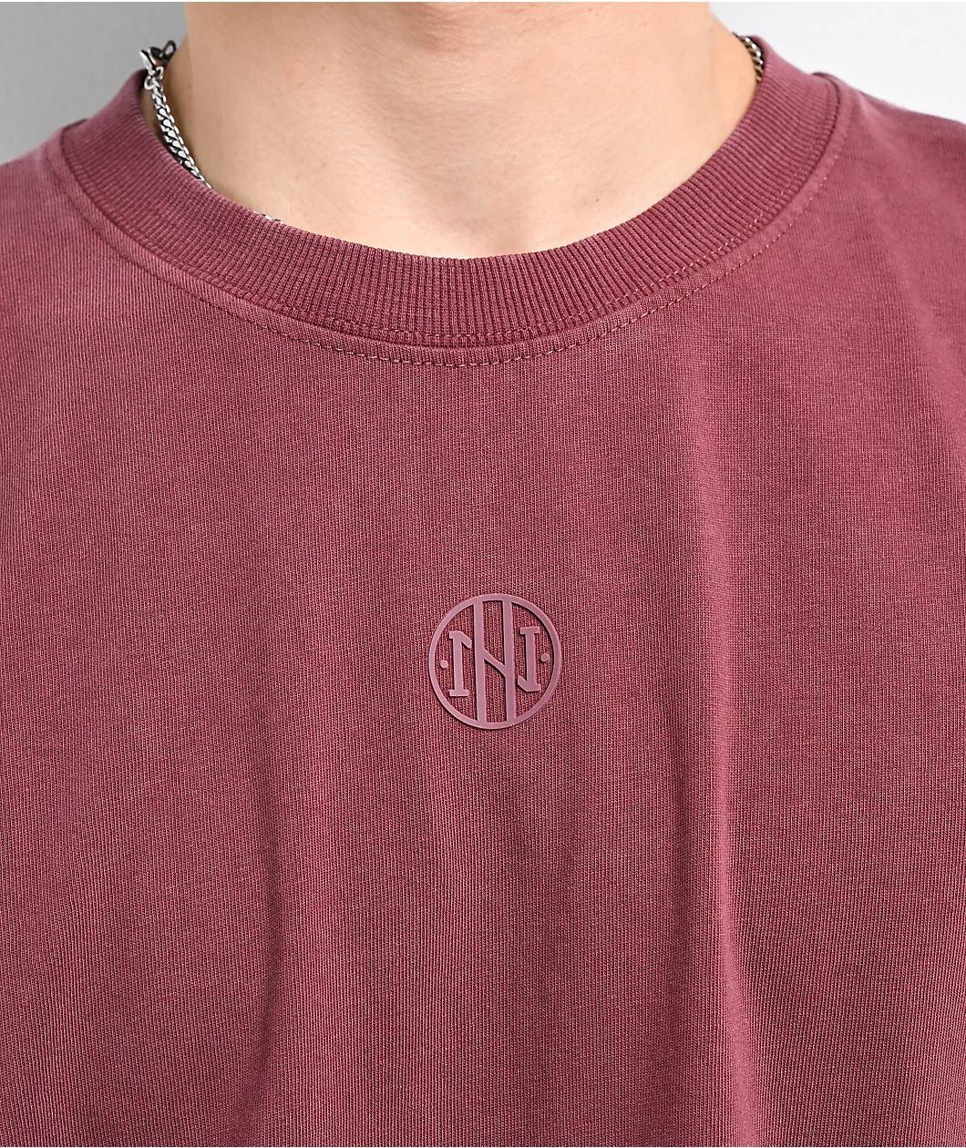 Ninth Hall Fundamentals Burgundy Boxy T-Shirt  Product Image