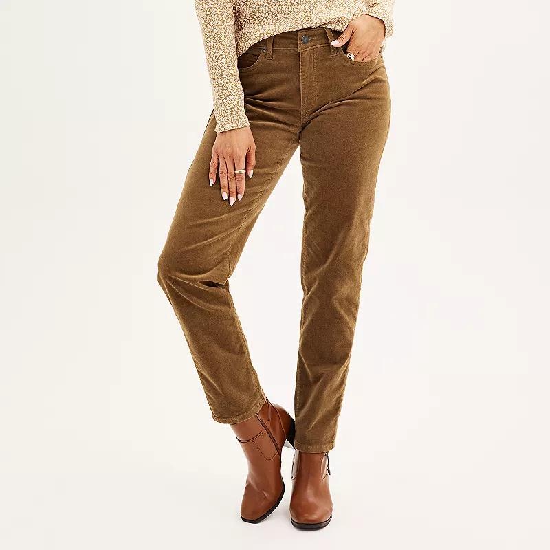 Womens Croft & Barrow Corduroy Bootcut Pants Vibrant Pink Product Image