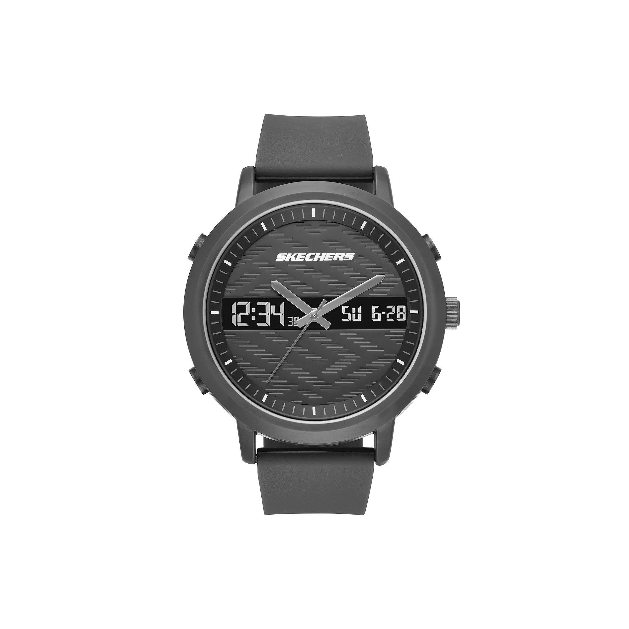 Skechers® Men's Lawndale Red Silicone Analog-Digital Watch, Size: Large Product Image