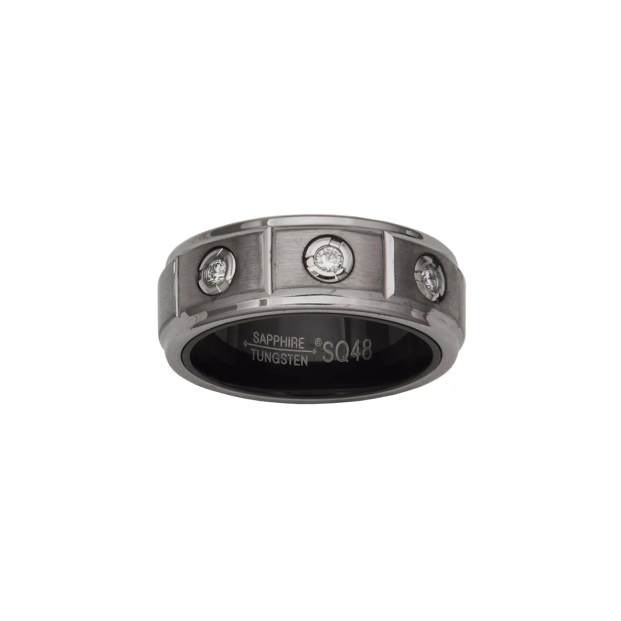 Tungsten 1/8 Carat T.W. Diamond Bezel Set Band Ring, Women's, Size: 11 Product Image