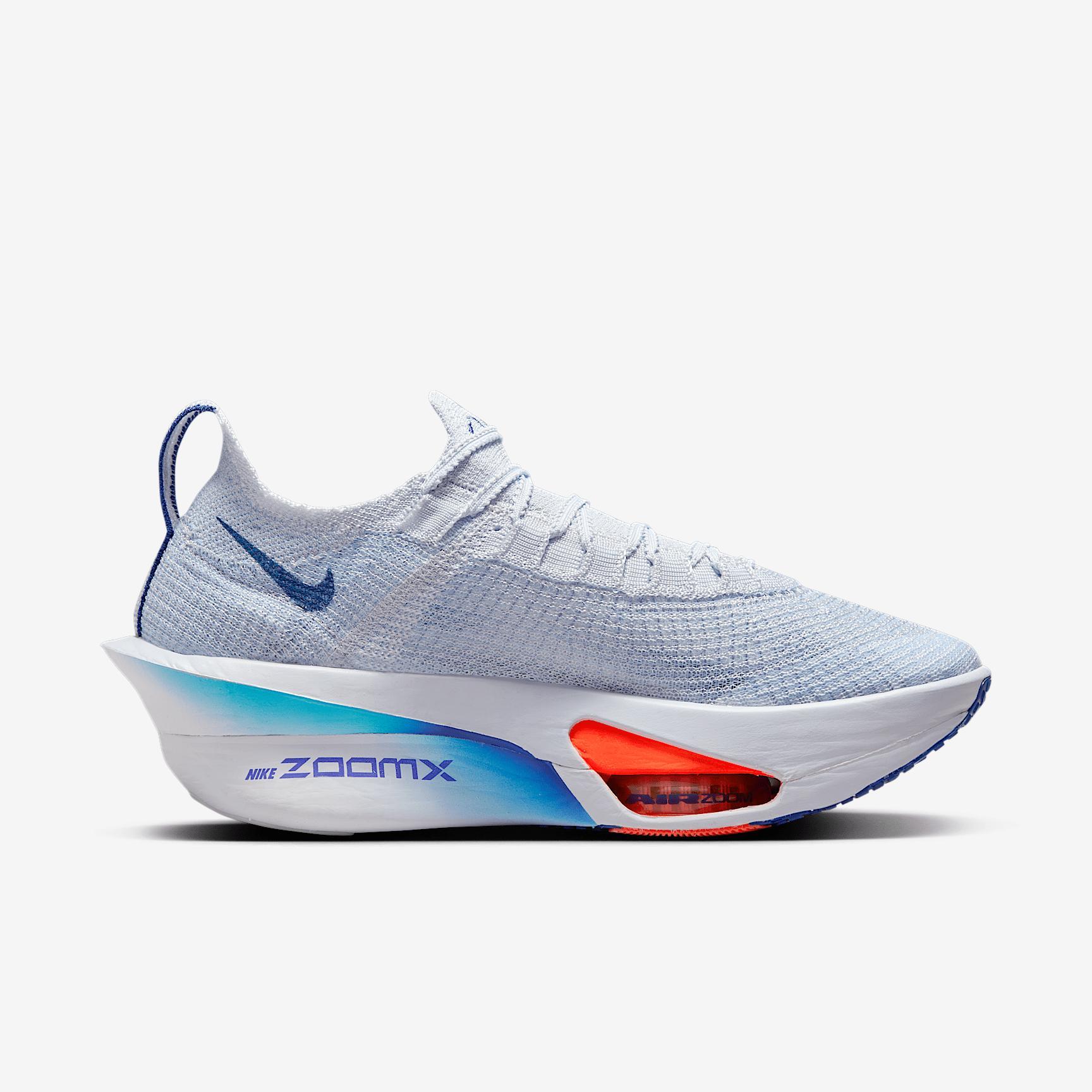Nike Womens Air Zoom Alphafly 3 Running Shoes in Bright Crimson/Cave Purple/Lime Blast Product Image